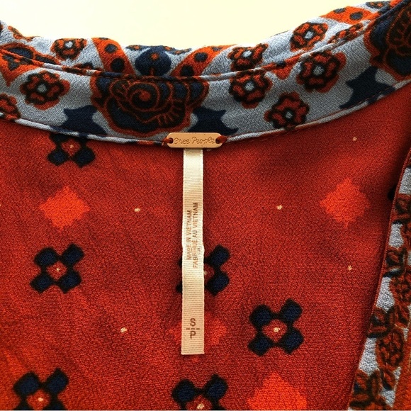 Free People Charlotte Rust Printed Racerback Tunic Tank – Size Small - Picture 10 of 11